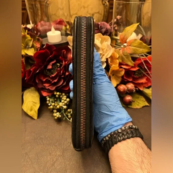 Bottega Veneta Black Imperatore Long Wallet Zipper Calf Leather - Picture 11 of 16